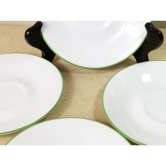 Corelle by Corning Spring Meadow Green Trim Saucer Plate 6" Made in USA Vintage - Picture 8 of 13